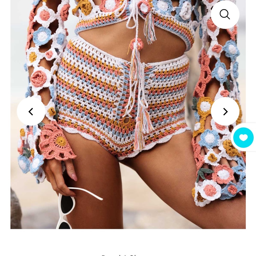 Colorful Crochet High Waist Shorts